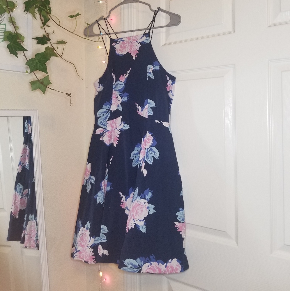 Fit to Flare strappy floral dress